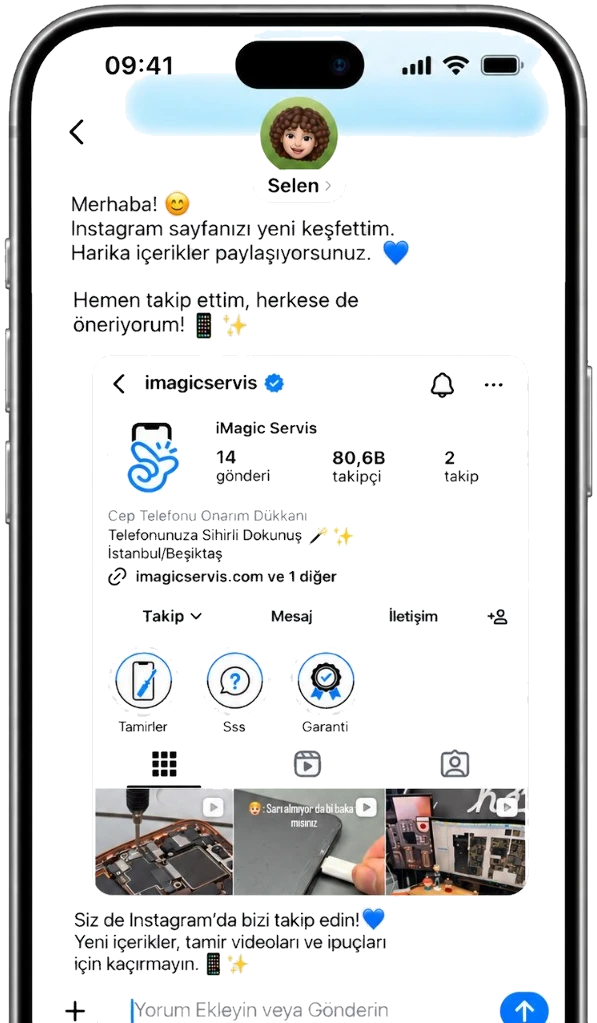 iMagic Servis Instagram profili, iPhone üzerinde — Beşiktaş iPhone tamiri